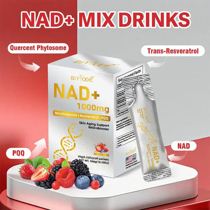 NAD+ Berry Flavor Drink Mix Niacinamide Mixed Drink Anti-Aging Support NAD+ Boosts Energy Production Promotes Immune Support