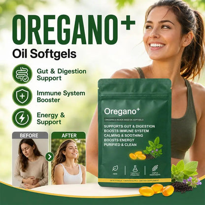 Oregano Plus, 6000mg Oregano and Black Seed Oil.