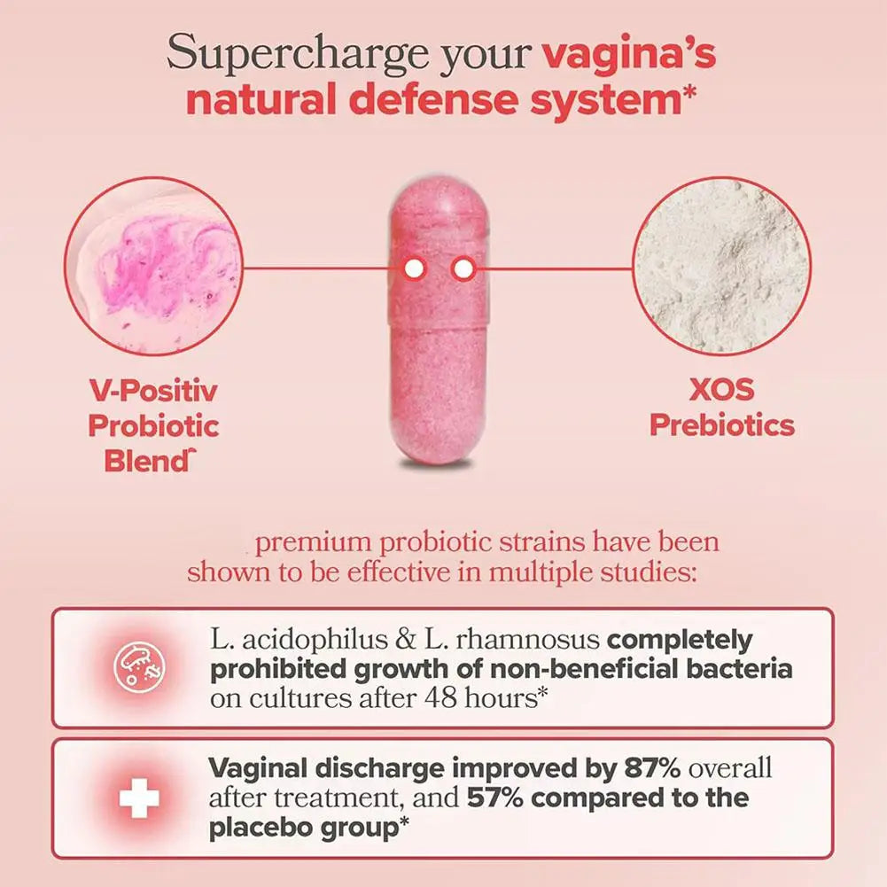 60 Capsules Women's Probiotic Supplement, 2 Billion CFU for Daily Digestive & Feminine Wellness, One-Month Supply