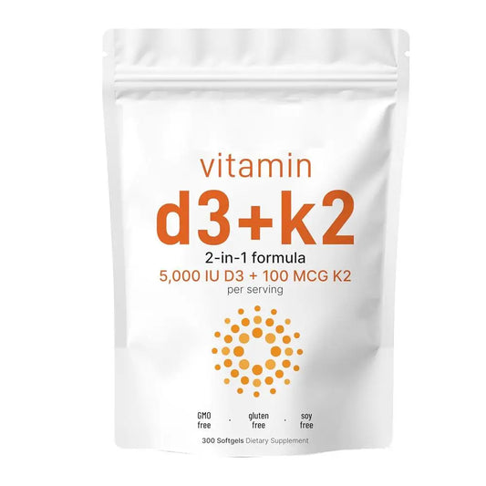 300pcs Vitamin D3 + K2 2-in-1 Dietary Supplement.