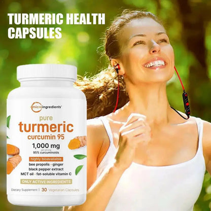 30pcs Turmeric Health Capsules With Black Pepper Supports Joint Health And Flexibility Dietary Supplement Vegetarian Antioxidant