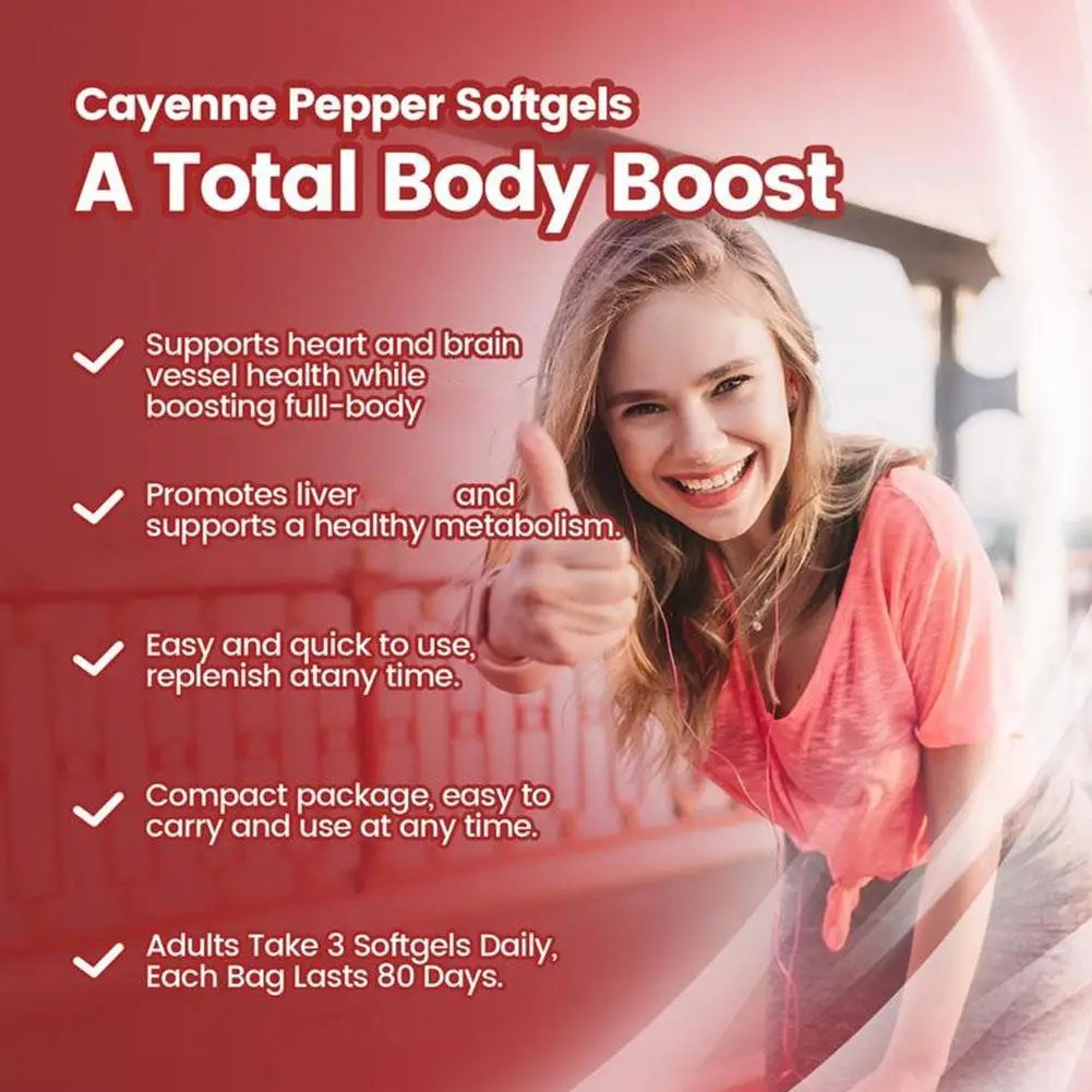 240pcs Cayenne Pepper Health Capsules 12-in-1 Advanced Botanical Formula Softgel Supplements Promotes Healthy Digestion New