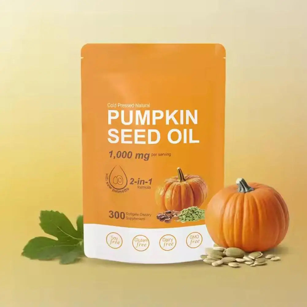 Pumpkin Seed Oil Supplement Promotes Hair Growth, Urinary Tract And Prostate Health, Cardiovascular Support 300 Capsules
