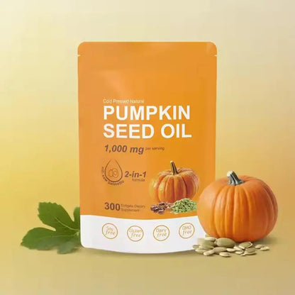 Pumpkin Seed Oil Supplement Promotes Hair Growth, Urinary Tract And Prostate Health, Cardiovascular Support 300 Capsules