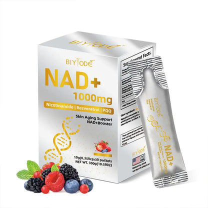 NAD+ Berry Flavor Drink Mix Niacinamide Mixed Drink Anti-Aging Support NAD+ Boosts Energy Production Promotes Immune Support