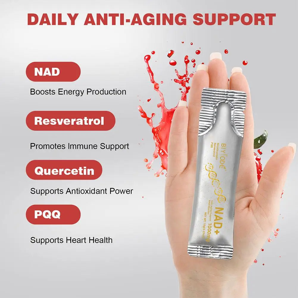 NAD+ Berry Flavor Drink Mix Niacinamide Mixed Drink Anti-Aging Support NAD+ Boosts Energy Production Promotes Immune Support