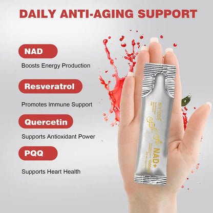 NAD+ Berry Flavor Drink Mix Niacinamide Mixed Drink Anti-Aging Support NAD+ Boosts Energy Production Promotes Immune Support
