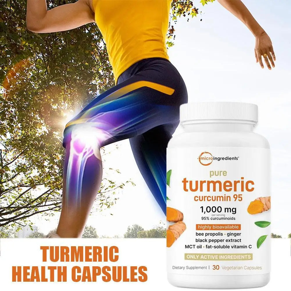 30pcs Turmeric Health Capsules With Black Pepper Supports Joint Health And Flexibility Dietary Supplement Vegetarian Antioxidant