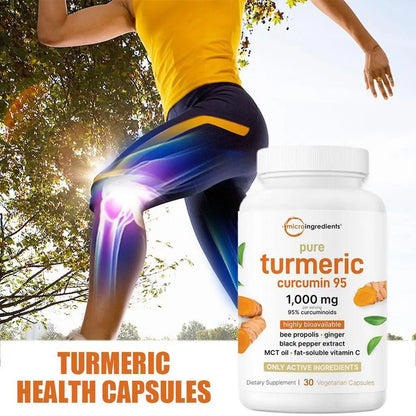 30pcs Turmeric Health Capsules With Black Pepper Supports Joint Health And Flexibility Dietary Supplement Vegetarian Antioxidant