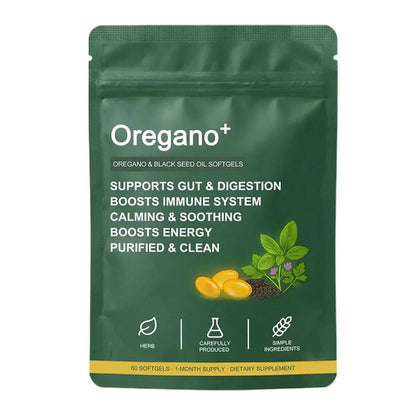 Oregano Plus, 6000mg Oregano and Black Seed Oil.