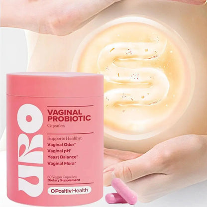 60Pcs/Bottle URO Women's Probiotics Capsules Prebiotics Vagina Health Maintain , PH , Yeast Balance Vaginal Care