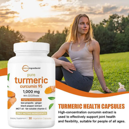 30pcs Turmeric Health Capsules With Black Pepper Supports Joint Health And Flexibility Dietary Supplement Vegetarian Antioxidant