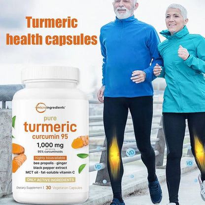 30pcs Turmeric Health Capsules With Black Pepper Supports Joint Health And Flexibility Dietary Supplement Vegetarian Antioxidant