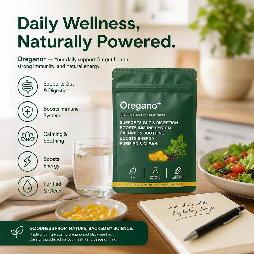 Oregano Plus, 6000mg Oregano and Black Seed Oil.