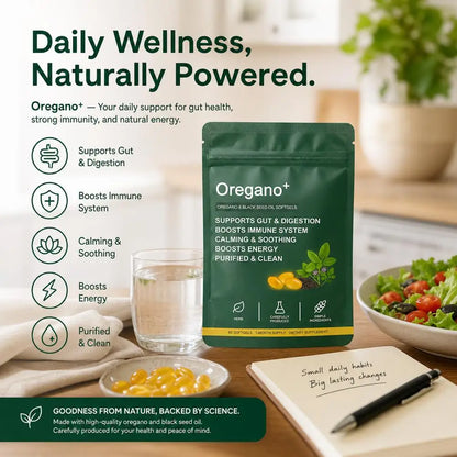 Oregano Plus, 6000mg Oregano and Black Seed Oil.