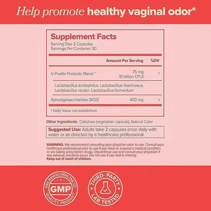 60 Capsules Women's Probiotic Supplement, 2 Billion CFU for Daily Digestive & Feminine Wellness, One-Month Supply