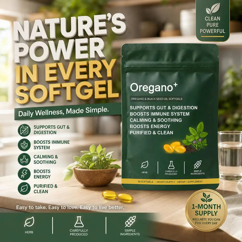 Oregano Plus, 6000mg Oregano and Black Seed Oil.