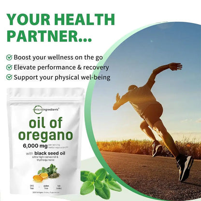 300pcs Oregano Oil Capsule Antioxidant Protect Respiratory System Throat Improve Digestive System Gastrointestinal Discomfort