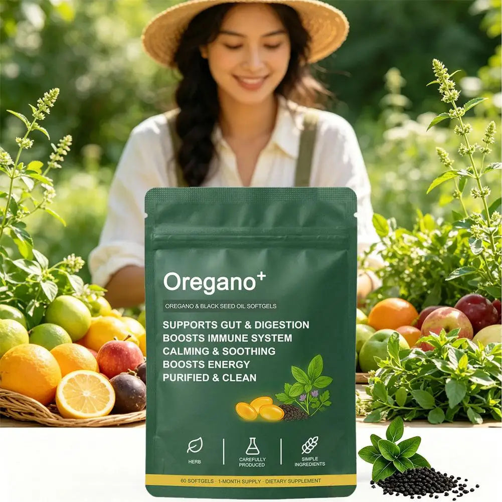 Oregano Plus, 6000mg Oregano and Black Seed Oil.
