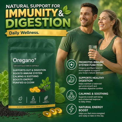 Oregano Plus, 6000mg Oregano and Black Seed Oil.