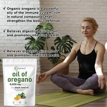 300pcs Oregano Oil Capsule Antioxidant Protect Respiratory System Throat Improve Digestive System Gastrointestinal Discomfort