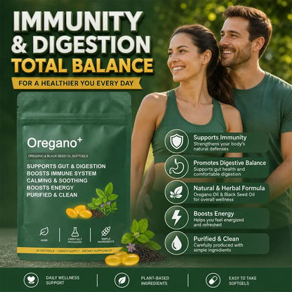 Oregano Plus, 6000mg Oregano and Black Seed Oil.